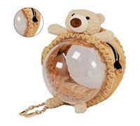 Generic Small Pet Travel Bag, Portable Breathable Transparent Shoulder Bag for Small Pet, Cute for Parrots (S One Shoulder Little Bear Space Cover)