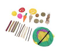 Generic Small Pet Tunnel Chew Toys Set, Interactive Guinea Pig Accessories for Active Play, for Small Pets Like Hamsters, Rabbits, for Teeth Health and Mental Stimulation, Made of Pine Wood