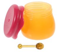 Generic Small Refillable Lip Balm Jar with Spoon 6g Red Cosmetic Cream Container Travel Sample Bottle for Skincare and Makeup