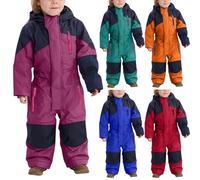 Generic Snow Suit for Kids, Winter Outdoor One Piece Ski Suit, Waterproof Warm Snowsuit, Toddler Baby Boys Girls, Purple/Multicolour, 1-15 Years