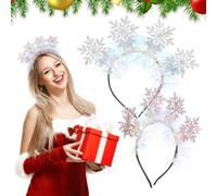 Generic Snowflake Headbands User-friendly and Resisting Loosening Or Deformation Christmas Hair Accessories 2 Pcs with Glitter Felt Fabric for Stage Performances and Parties