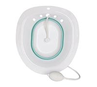 Generic Soaking Bath for The Perineal Area Over The Toilet with Flushing - Care of Hemorrhoids After Childbirth, White Green