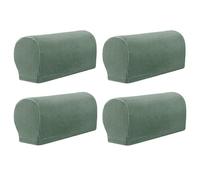 Generic Sofa Arm Covers armchair covers for arms Plaid Polar Fleece Stretch Armchair Arm Protector 4PCS (Matcha Green)