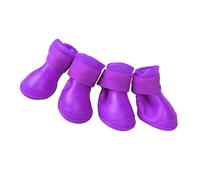 Generic Soft and Skidproof Dog Silicone Rainshoes, Pet Shoes with Cute Design, 4 Pcs Ideal for Happy Play and Parties (S)