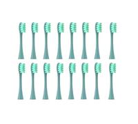 Generic Soft Bristle Heads, Compatible with Oclean, X Pro Elite One X | X Pro, Z1, F1, Air 2; W-shaped mini rounding head, 16pcs plastic(16pcs green)