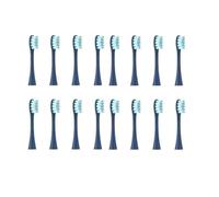 Generic Soft Bristle Heads, Compatible with Oclean, X Pro Elite One X | X Pro, Z1, F1, Air 2; W-shaped mini rounding head, 16pcs plastic(16pcs dark blue)