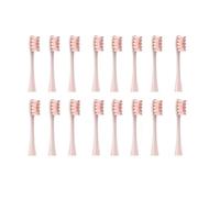 Generic Soft Bristle Heads, Compatible with Oclean, X Pro Elite One X | X Pro, Z1, F1, Air 2; W-shaped mini rounding head, 16pcs plastic(16pcs pink)