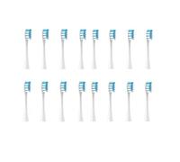 Generic Soft Bristle Heads, Compatible with Oclean, X Pro Elite One X | X Pro, Z1, F1, Air 2; W-shaped mini rounding head, 16pcs plastic(16pcs blue)