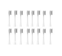 Generic Soft Bristle Heads, Compatible with Oclean, X Pro Elite One X | X Pro, Z1, F1, Air 2; W-shaped mini rounding head, 16pcs plastic(16pcs grey)