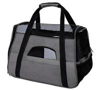 Generic Soft-Sided Cat and Small Dog Carrier, Portable Gray Pet Bag with Mesh Windows, Adjustable Strap, 16.1 X 9.4 X 12.2 in Oxford Fabric