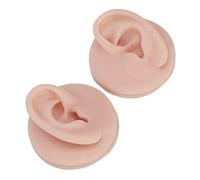 Generic Soft Silicone High Simulation Human Ear Model for Piercing Practice, Improve Piercing Skills for Ear Teaching, Acrylic Bracket, Reusable Material (Medium Skin Color)