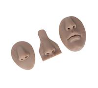 Generic Soft Silicone Nose Model Set Flexible 3D Practice Nose for Piercing and Cosmetic Procedures 3 Pieces (Dark Skin)