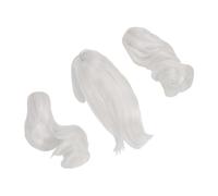 Generic Soft Silk Twin Ponytail Doll Hair Resistant Easy Styling for Ball Jointed Dolls 1/6 3 Pieces (Moon White)