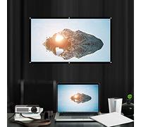 Generic Soft White Polyester Projector Curtain Easy to Install for Open-air Cinema, 16:9 Portable Projection Screen Suitable for Long Time Use (84 Inch)