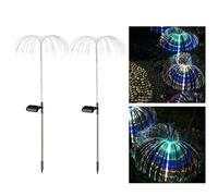 Generic Solar Flower Lights Outdoor Garden Decorations Waterproof - 2 Pack Color Solar Jellyfish Lights, Garden Path Garden Lawn Party Decoration Color Light Single Layer-2 Pack, Standard