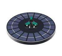 Generic Solar Fountain with RGB Color Light, 6W 9V Solar Panel Floating Fountain Pump with 7 Sprayer Nozzles Outdoor Landscape Decoration with Multiple Spray Modes for Bird Bath (6W Diameter 23CM)