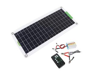 Generic Solar Inverter Kit Monocrystalline Silicon Solar Panel Kit 220W Inverter DC12V to AC220V 30W Portable System with Controller for Camping Hiking Travel