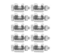 Generic Solar Panel Photovoltaic Nut, with Toothed Spacer 10PCS External Hex Copper Grounding Protection Cable Clamp/Holder for PV Module Grounding