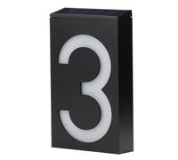 Generic Solar Power LED Number Sign Light for House Hotel Store Door Address Clear Numbers Energy Saving (Number 3)
