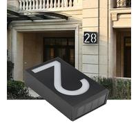 Generic Solar Power LED Number Sign Light for House Hotel Store Door Address Clear Numbers Energy Saving (Number 2)