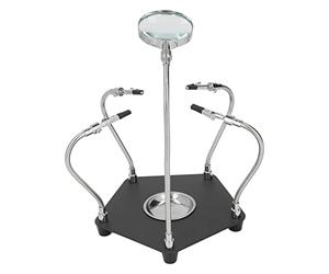 Generic Soldering Holder High Light Transmittance 3 Times Magnification Universal Arm PCB HD Soldering Magnifier Tool for Watch Repair Stamp Engraving Steel Acrylic Silicone