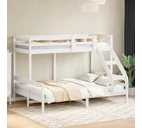 Generic Solid Pine Wood Bunk Bed 90x200/140x200 cm, Safe Design, Suitable for Limited Space, Made of High Quality Untreated Material, Easy Assembly, Stunning Solid Wood Construction, (White)
