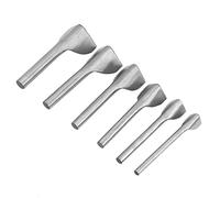 Generic Solid Steel V Shape Punch Belt End Cutter Leather Sewing Tools 6pcs for Wallet Handbag Leather Craft Made of 45# Steel, Color Silver, Size 15-40mm