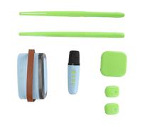 Generic Somatosensory Drum Set, Vivid and Immersive Virtual Air Drum Stick 3D Motion Sensor Accurate Identification with Pedals for Home (Green)