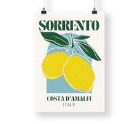 Generic Sorrento - Amalfi Italy Print: Modern Italian Location Poster, Amalfi Coast Aesthetic, Home Decor, Lemon Illustration, Mediterranean, Travel