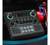 Generic Sound Board, Live Sound Card Mixer with Effects Broadcasting Recording Network V9 Live Card BT Accompaniment Mixer for Singing on Phones Laptop