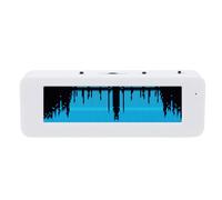 Generic Sound Spectrum Analyzer, 8 Display Effects with Time Temperature Humidity, Screen High Contrast, Built In Microphone Voice Control, for Car Home System (White Shell Blue Screen with Li