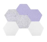 Generic Soundproof Hexagon Felt Bulletin Boards 6Pcs Wall Panels Self-Adhesive Memo Boards for Office Classroom
