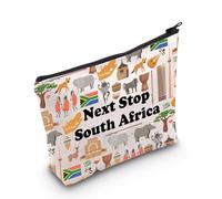 Generic South Africa Symbols Souvenir Cosmetic Bag - Perfect for Travel - Women's Makeup Bag - Polyester, Waterproof, Zipper Closure - Next Stop South Africa - Cosmetic Case