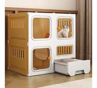 Generic Spacious Indoor Cat Cage with Litter Box - Enclosed Cat Playpen for 1-2 Cats, Ferrets, Chinchillas, and Small Animals