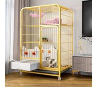 Generic Spacious Indoor Cat Cage with Litter Box - Mobile Cat Playpen for Kittens and Small Animals