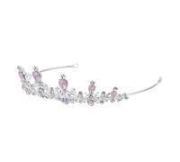 Generic Sparkle Rhinestone Bridal Headband for Women with Alloy Material, Charming Jewelry Decoration, for Engagement and Cosplay, Unique Pink Crystal Hair Crown Accessory