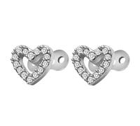 Generic Sparkling Heart Dermal Anchor Tops & Base - Titanium Steel Internally Threaded - Elegant Microdermals for Piercings (1) - 0.015 grams