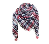 Generic Sparkly Christmas Shawl Scarf Women'S WomenWarm Winter Fall Blanket Scarf Stylish Soft Chunky Checked Giant Scarves Shawl Cape Ladies Gift Set (Wine, One Size)