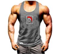 Generic Spartan Helemt Vest Gym Monster Clothing Bodybuilding Training Workout Exercise MMA Tank Top (UK, Alpha, L, Regular, Regular, Charcoal)
