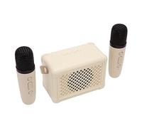 Generic Speaker Microphone Set, Rechargeable Battery Mini Karaoke Machine Portable for Girls for Camping for Living Room (Light Yellow)