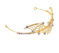 Generic Spider Web Crown Tiara for Women Small Gothic Metal Halloween Headpiece with Rhinestones Party Queen Costume Accessory