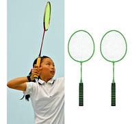 Generic Split Type Soft Nylon Handle Badminton Racket Set Excellent Torsion Resistance for Kids Green