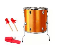 Generic Sports Cheering Drum Drumsticks Included Steel Marching Drum Metal Frame With Strap Suitable for Team Spirit Public Gatherings Cheering, Gold