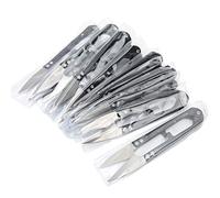 Generic Spring Yarn Scissors SK5 High-Carbon Steel U-Shaped Cross-Stitch Thread Cutter for DIY Sewing Crafts 12Pcs