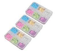 Generic Square Nail Sequins Colorful Glitter for DIY Nail Art Decoration, 6 Grids Sequins for Female Girls, Square Glitter for Mom/Wife, 3 Boxes of Sequin