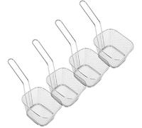 Generic Square Shape Frying Net Easy-to- French Fries Strainer, 4Pcs Suitable for Various Cooking Functions (Silver)