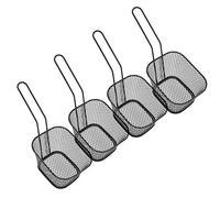 Generic Square Shape Frying Net Easy-to- French Fries Strainer, 4Pcs Suitable for Various Cooking Functions (Black)