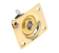 Generic Square Shape Guitar Jack Socket Plate Excellent Quality Long Service Life Wide Application for Music Recording (Gold)