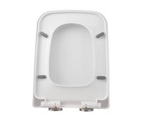 Generic Square Toilet Seat Soft Close, 36.5 * 45cm White Lid Quick Release Button for Easy Cleaning and Top Fixing Adjustable Hinges, PP Durable Loo(01)