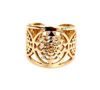 Generic Sri Yantra Ring Golden Brass Sacred Geometry Ring For Men, 9 US, sjj-0105
